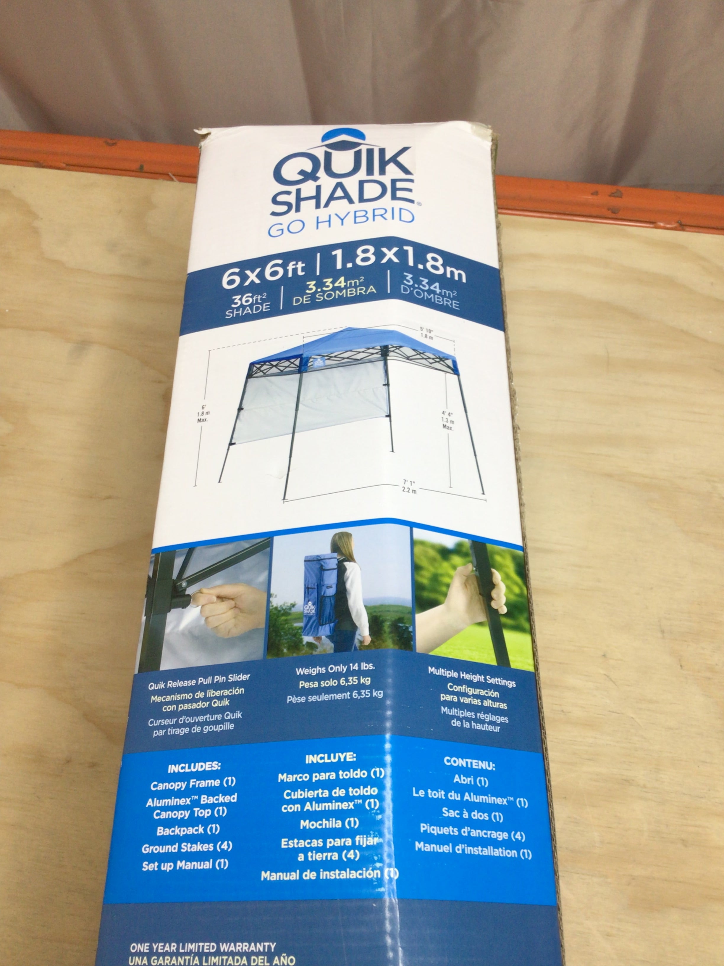 Quik Shade Backpack Canopy 157433 Regatta Blue 6x6 NEW in Box Outdoors Sun Shade (8109035749614)
